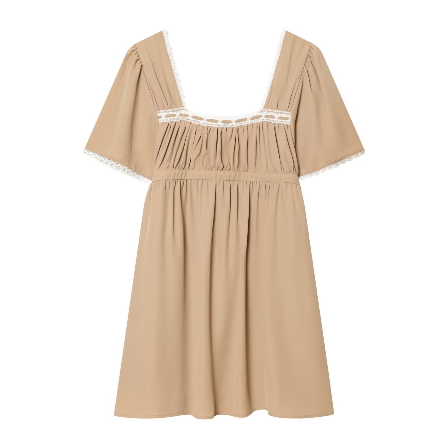 Women's short sleeved patchwork lace dress