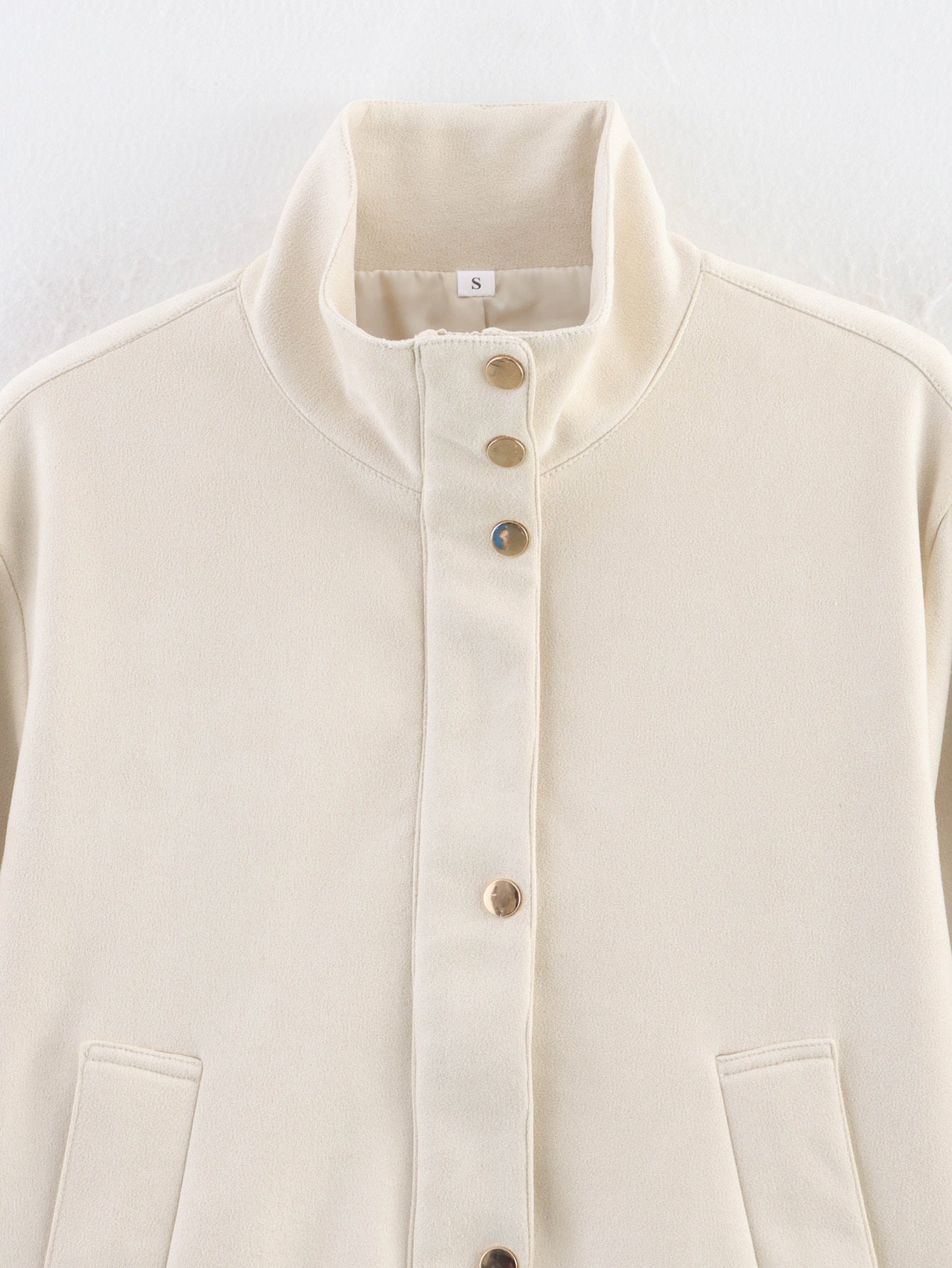 Women's new fashion suede textured stand collar jacket Coat