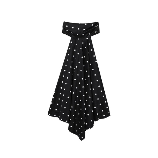 Women's 2025 fashion polka-dot neck collar coat