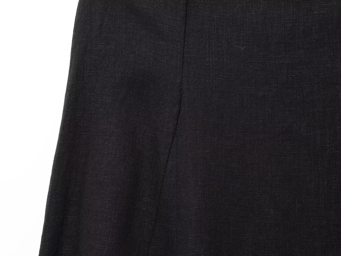 Women's 2025 New Fashion With Belt Linen Blended Midi Skirt Retro High Waist Side Zipper Women's Skirt