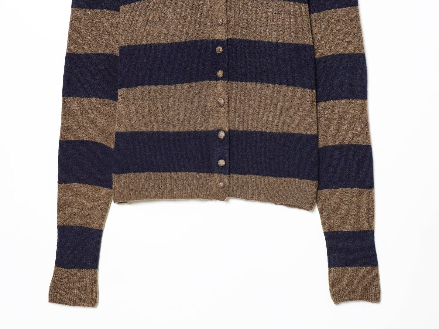 Women's comfortable Lapel striped knitted Coat