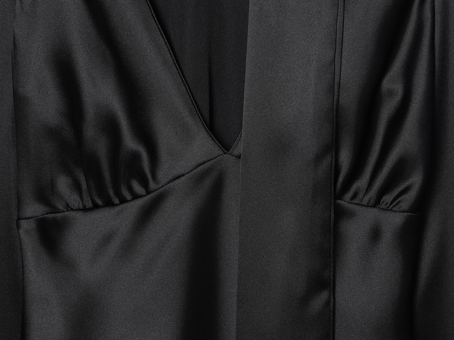 Women's scarf decoration V-neck satin textured shirt