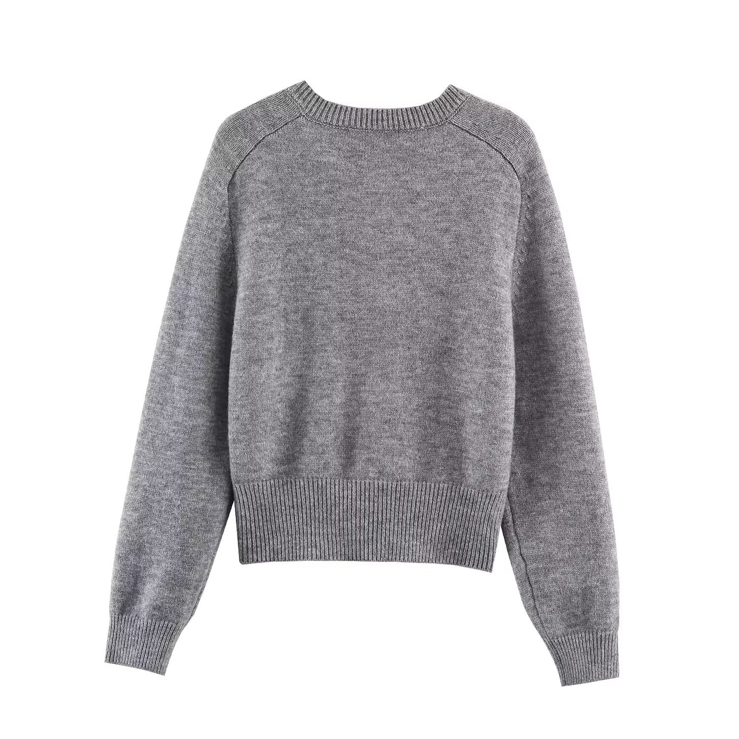 Women's soft textured round neck knitted Coat