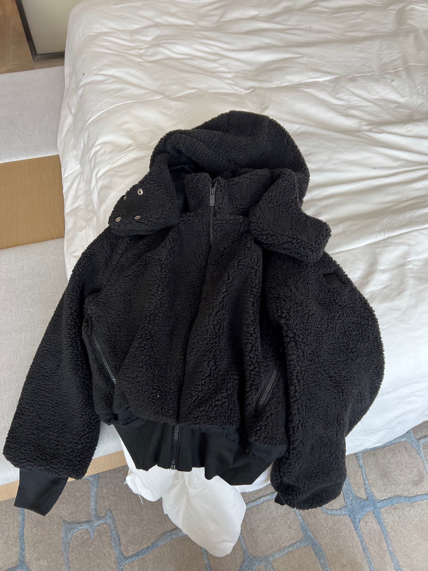 Women's new fashion casual versatile hooded lamb wool short jacket