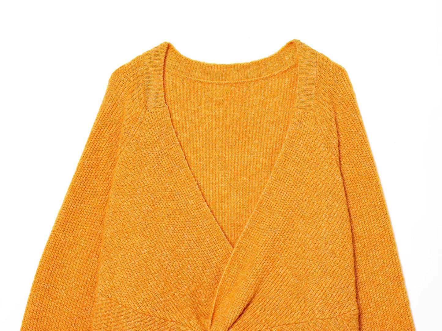 Women's back knot decoration short knitted sweater