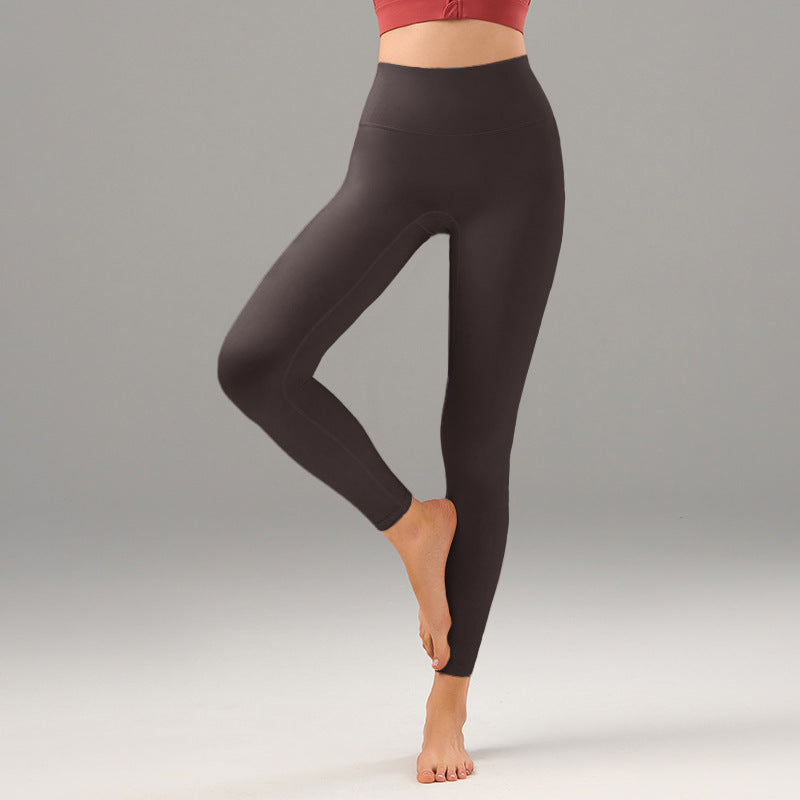 Women's New High-waisted Yoga Pants with No Embarrassing Lines, Naked Peaches and Tight-fitting Fitness Pants.