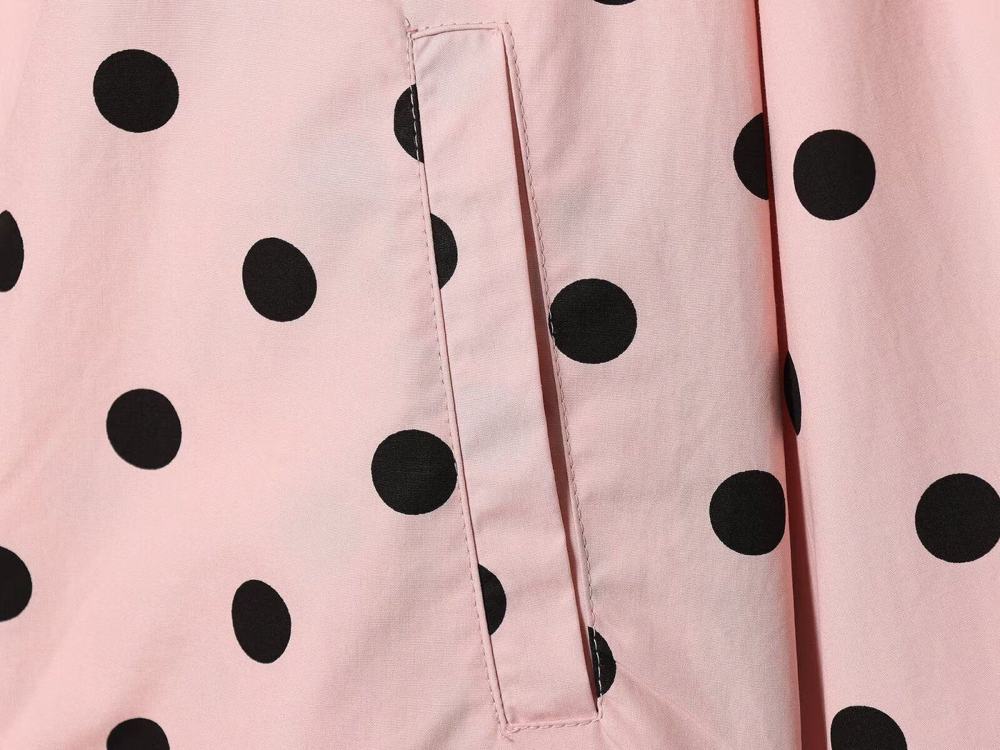 Women's lace up decorative casual polka dot Coat