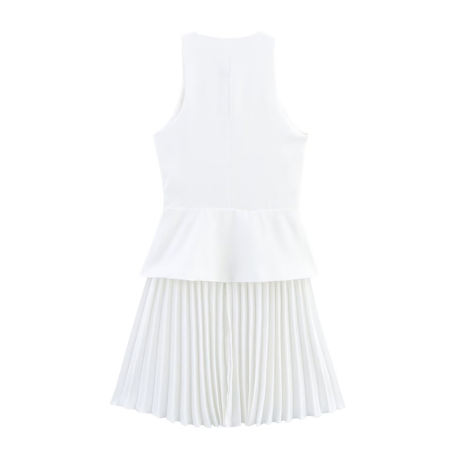 Women's new fashion sleeveless patchwork vest style mini dres