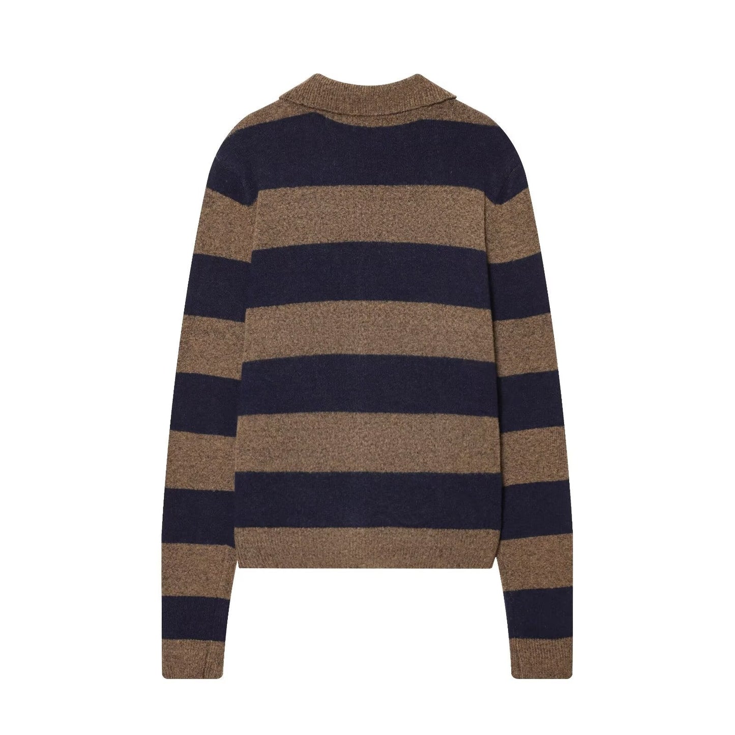 Women's comfortable Lapel striped knitted Coat