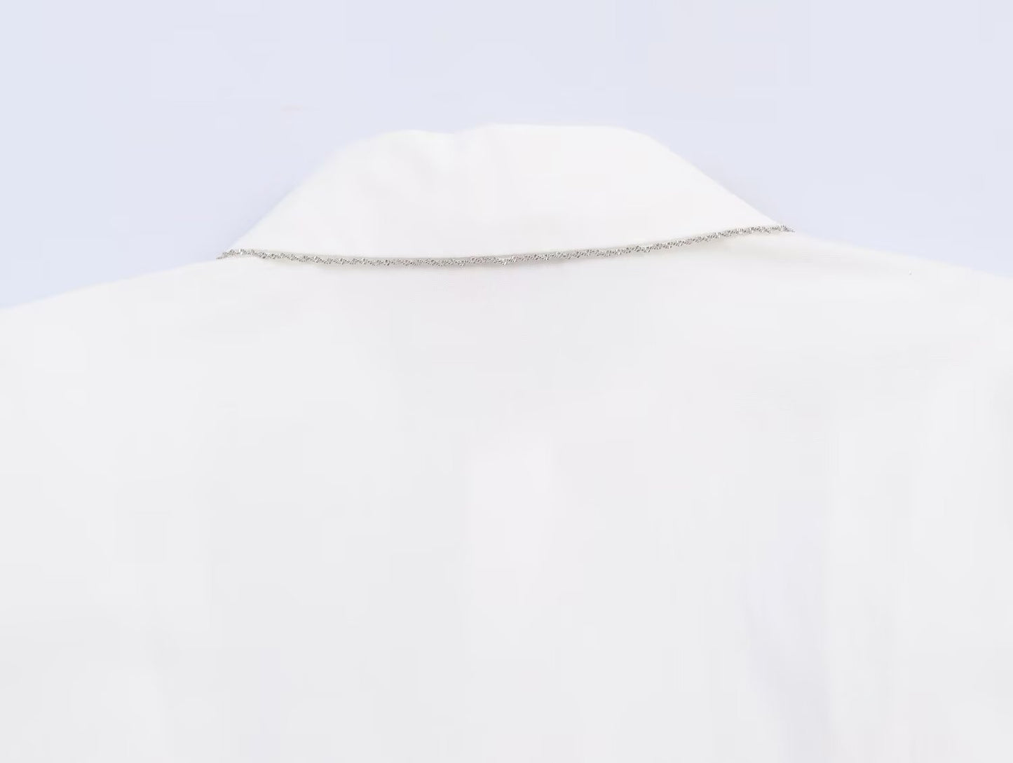 Women's Lapel beaded Decorative poplin shirt