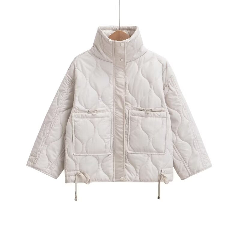 Women's loose standing collar cotton jacket Coat