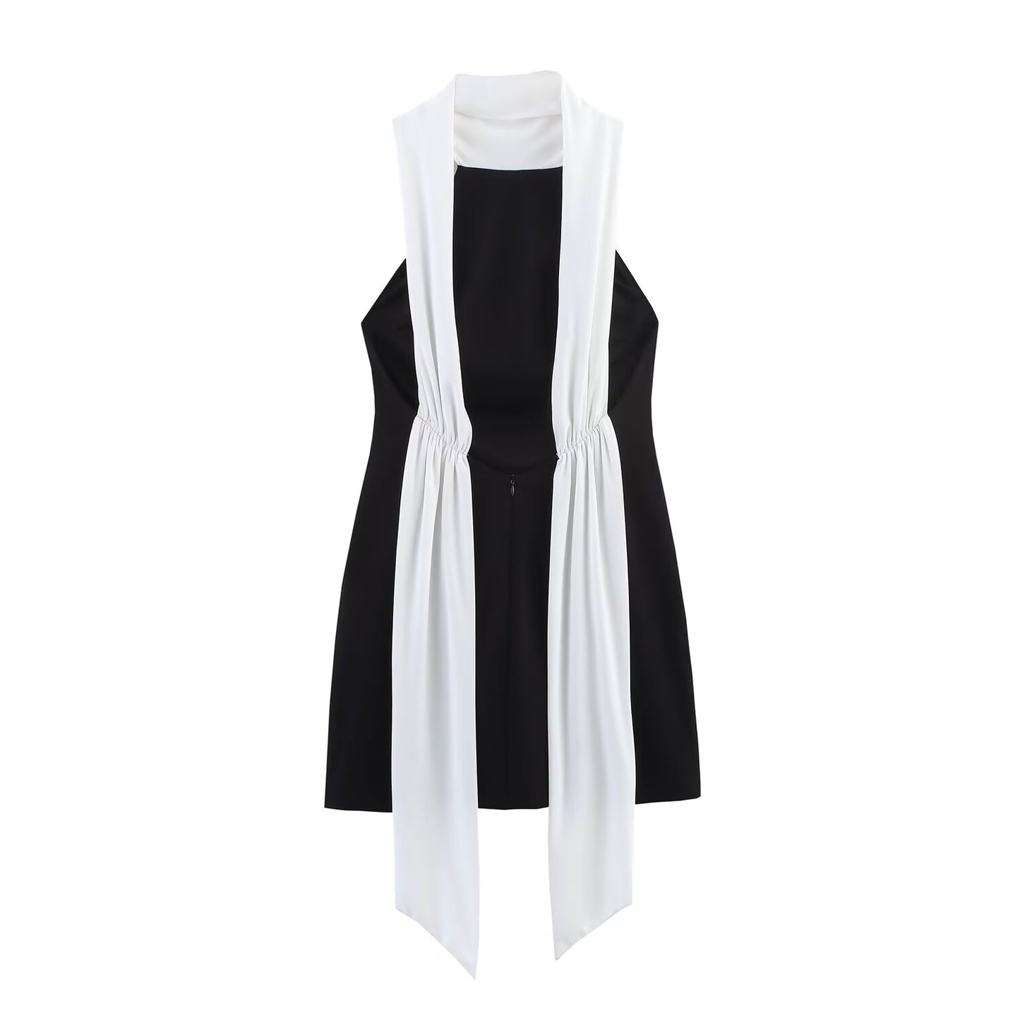 Women's 2025 new fashion sleeveless patchwork mini dress