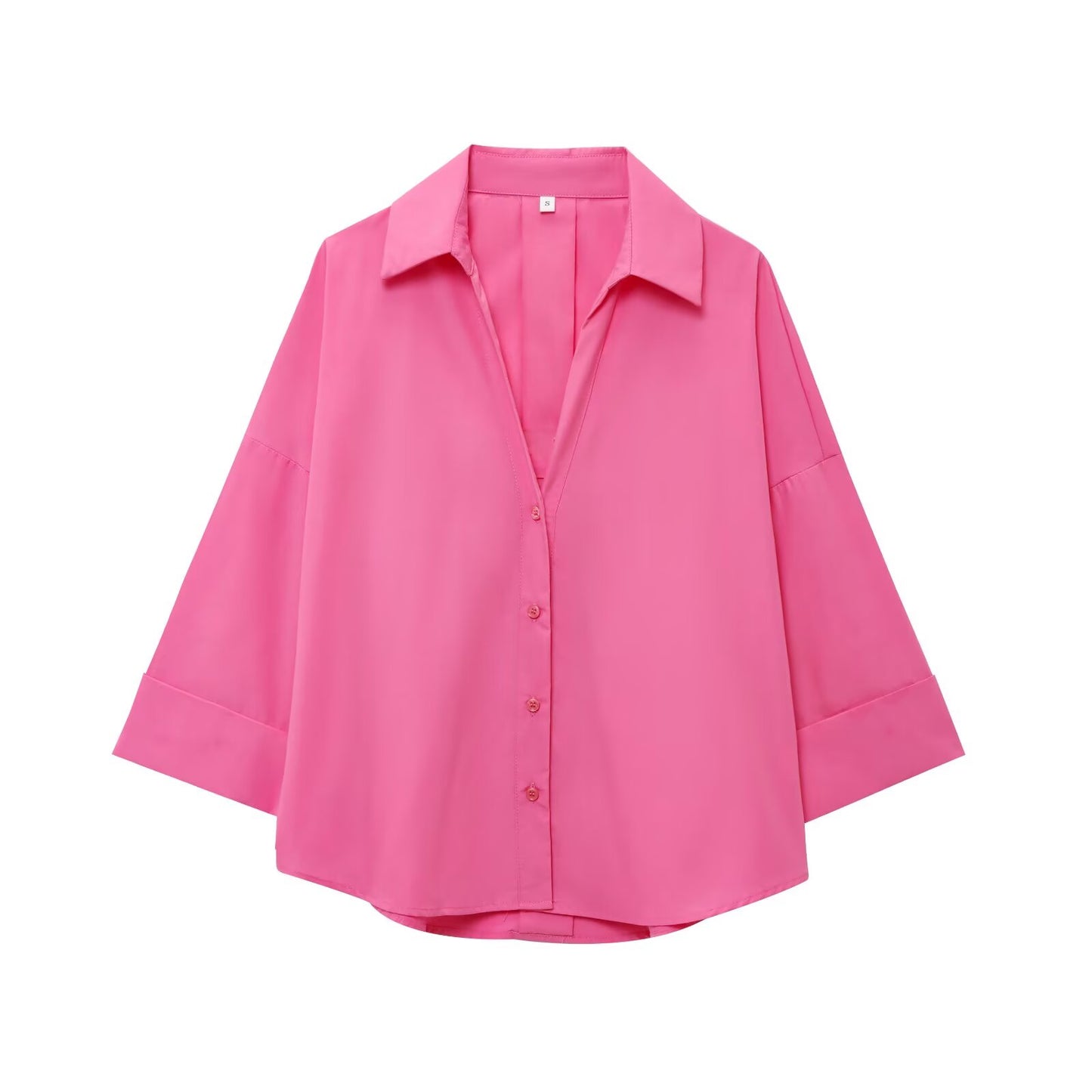 Women's 2025 new fashion linen blended button up striped shirt retro wide sleeved women's shirt chic top