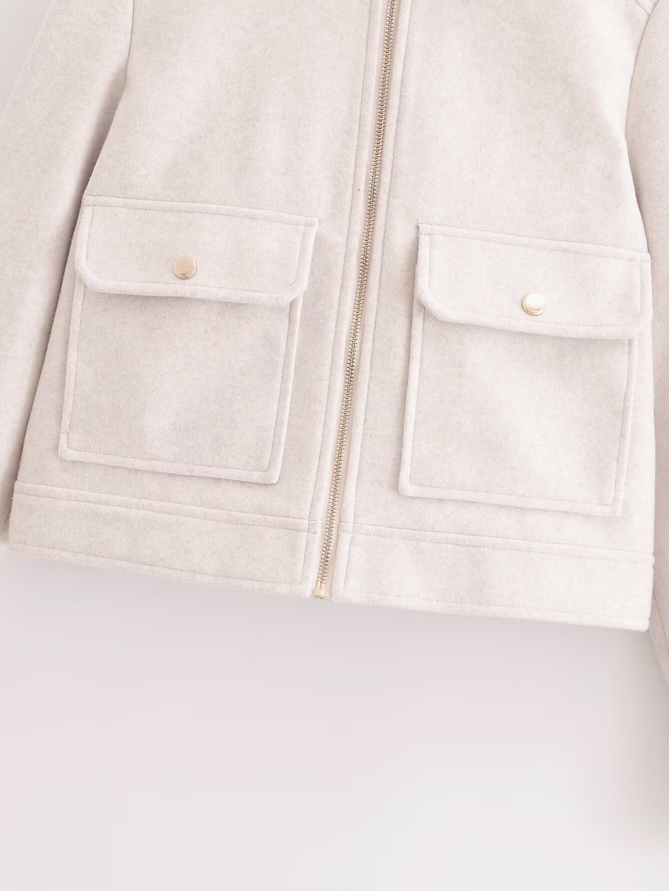 Women's new fashion warm short zipper woolen jacket Coat