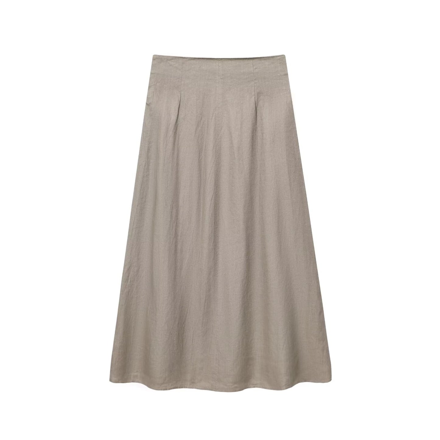 Women's new fashion linen blend halter neck vest style top+Skirts suit