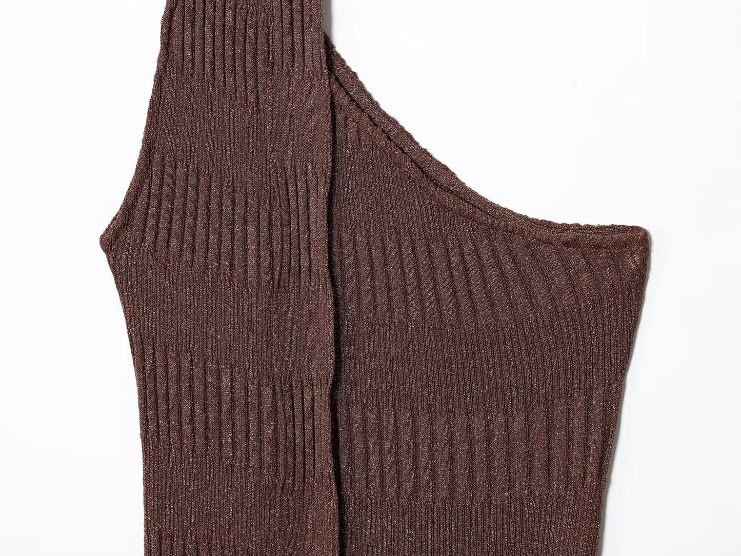 Women's New Fashion Scarf Decoration Asymmetric Knitted Midi Dress