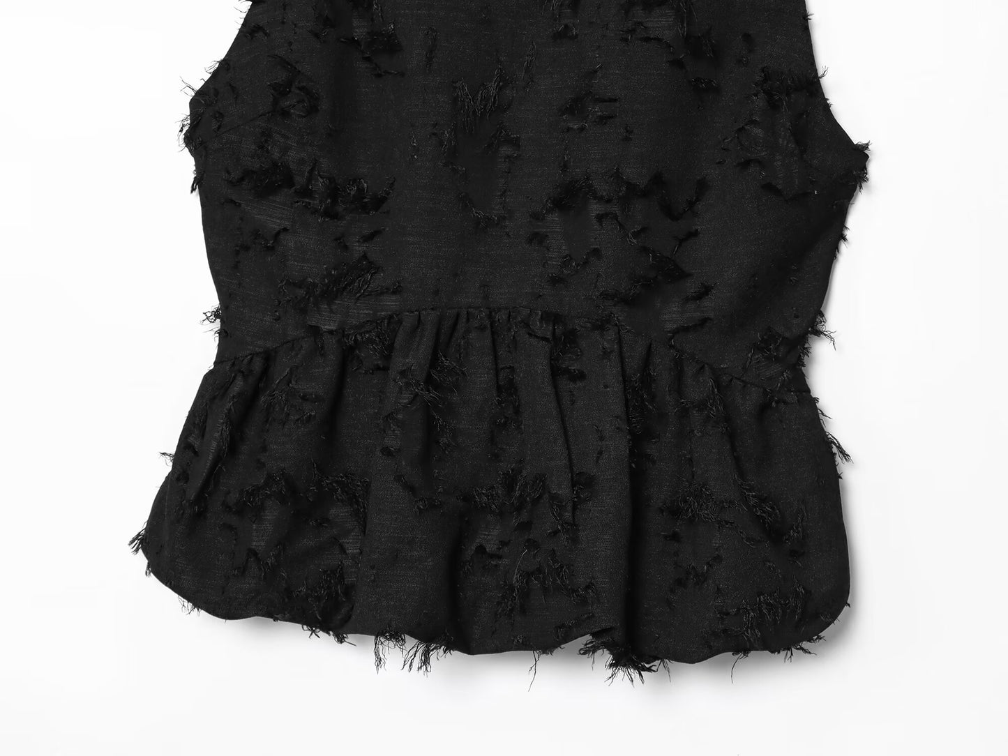 Women's New Fashion Bearded edge Short Skirt style hem Top