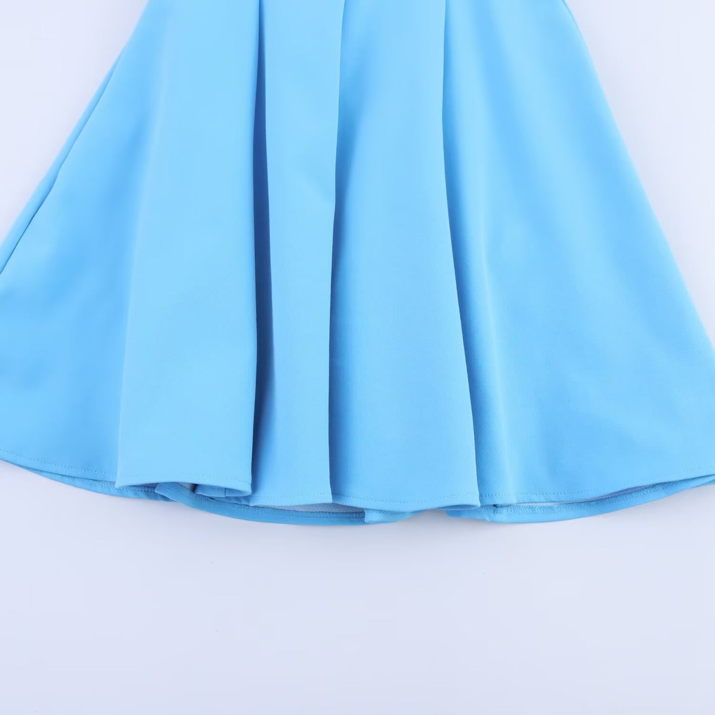 Women's new fashion hanging neck wave style wide swing mini dress