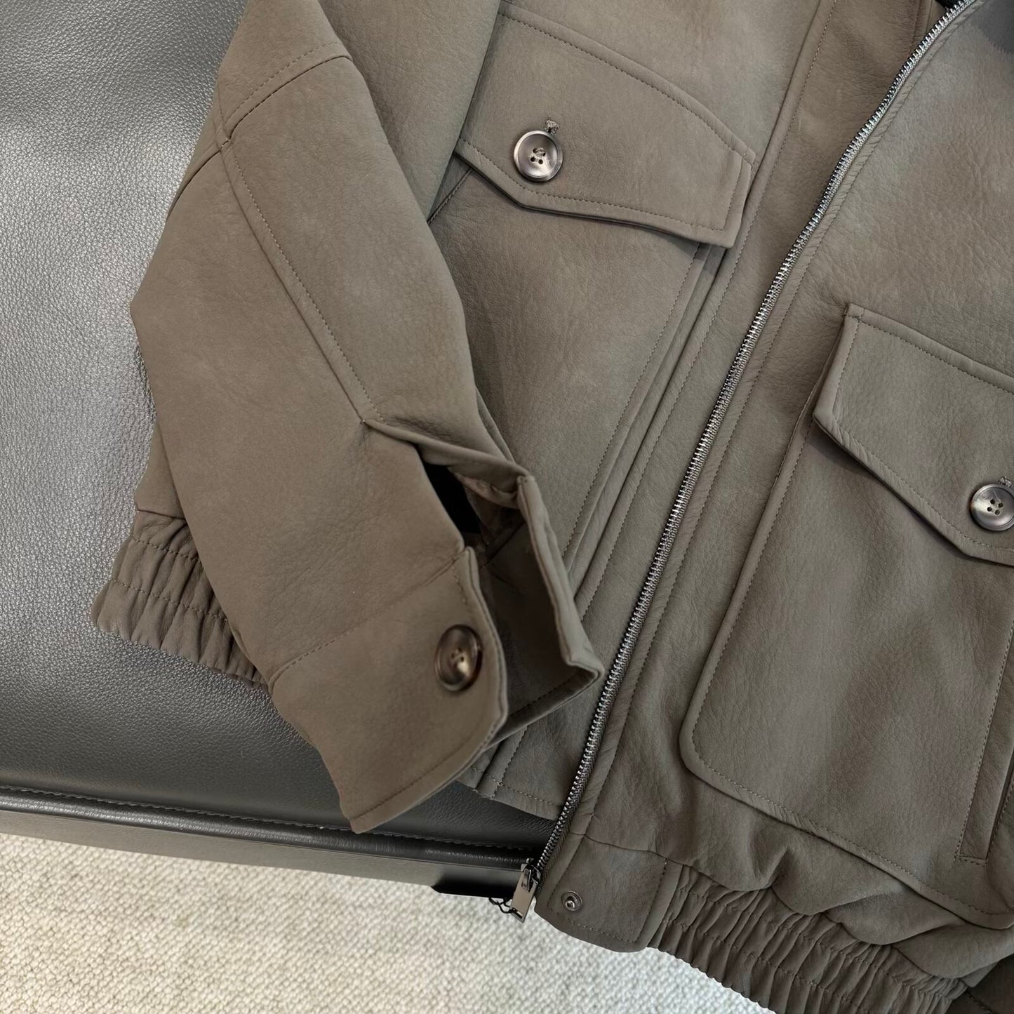 Women's new Anti suede effect detachable fur collar jacket Coat