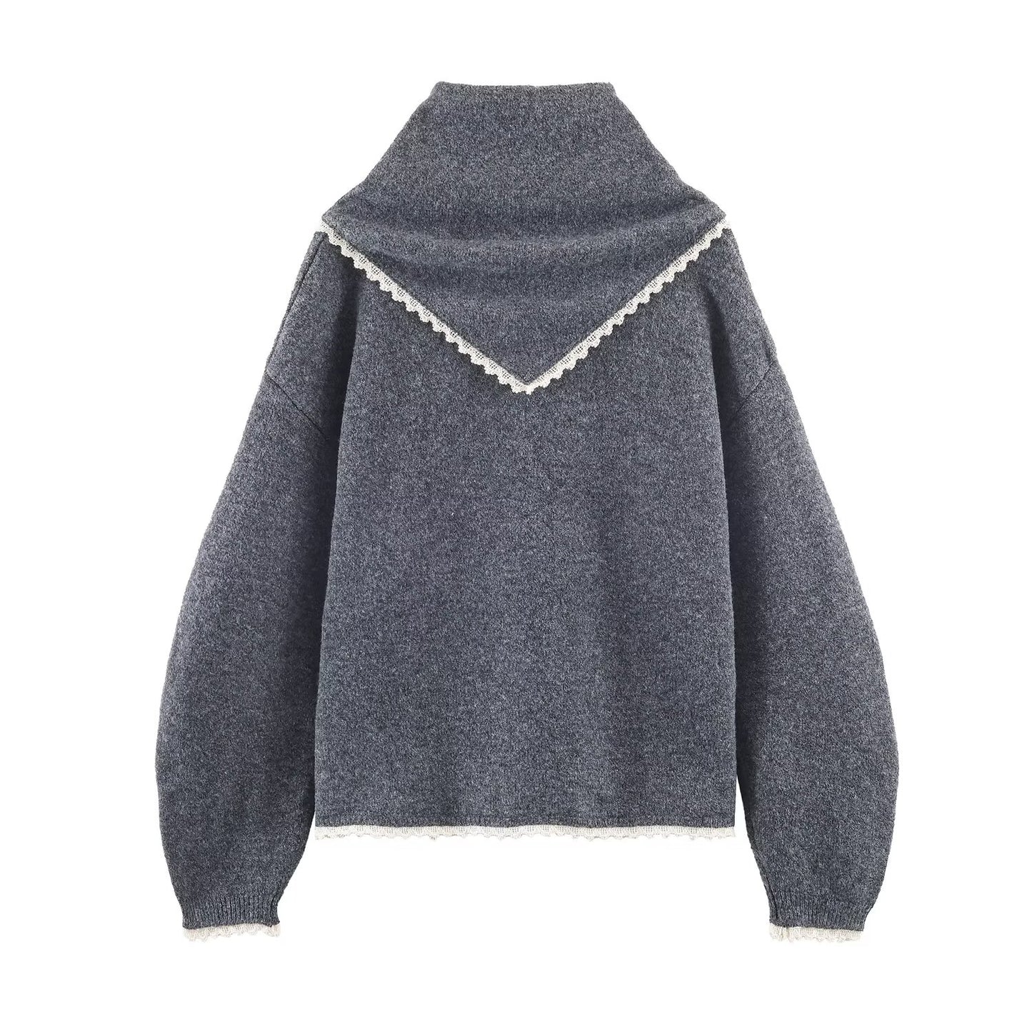 Women's lace headscarf decoration knitted Coat