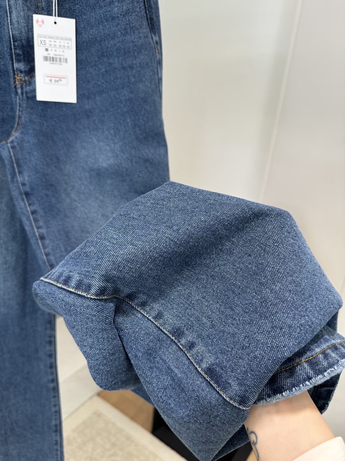 Women's chic fashion loose low waist casual wide leg jeans