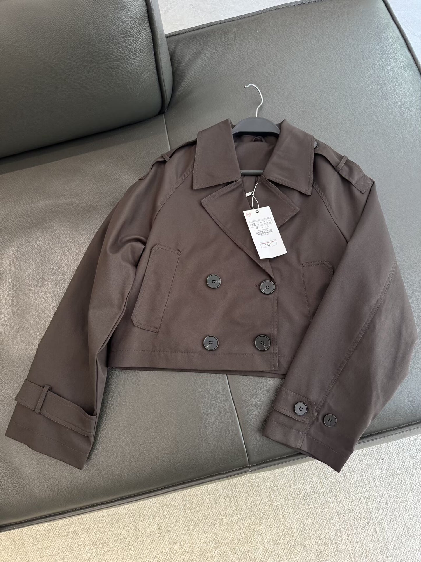 Women's autumn fashion short double breasted windbreaker Coat