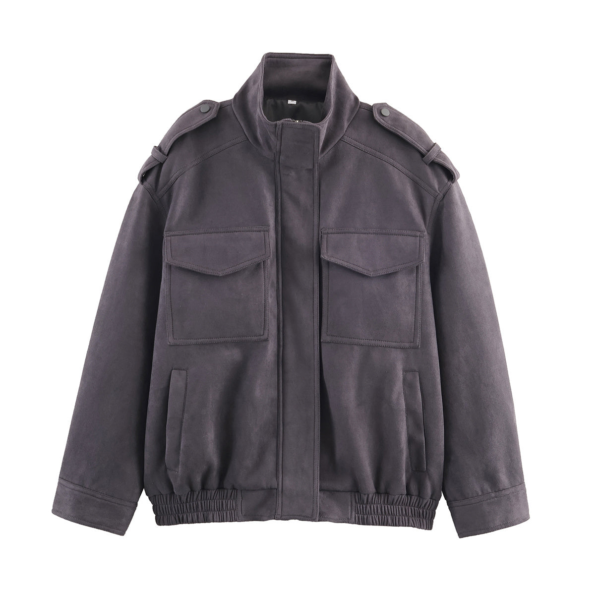 Women's new fashion suede loose stand collar jacket Coat