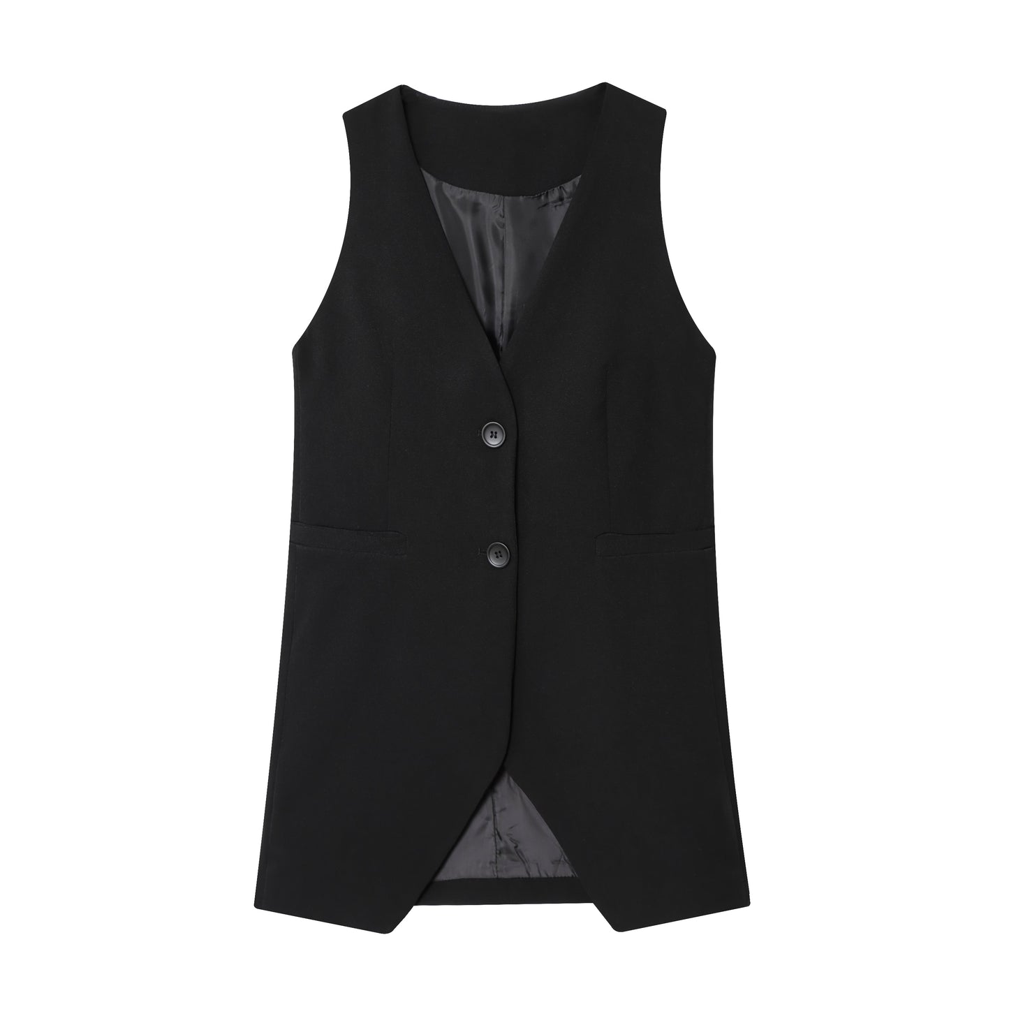 Women's new fashion slim single breasted V-neck vest+Pants suit