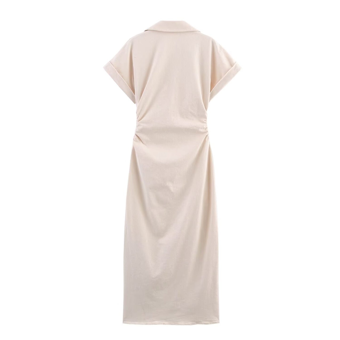 Women's New Fashion Short sleeved Single breasted Cowboy Midi Dress