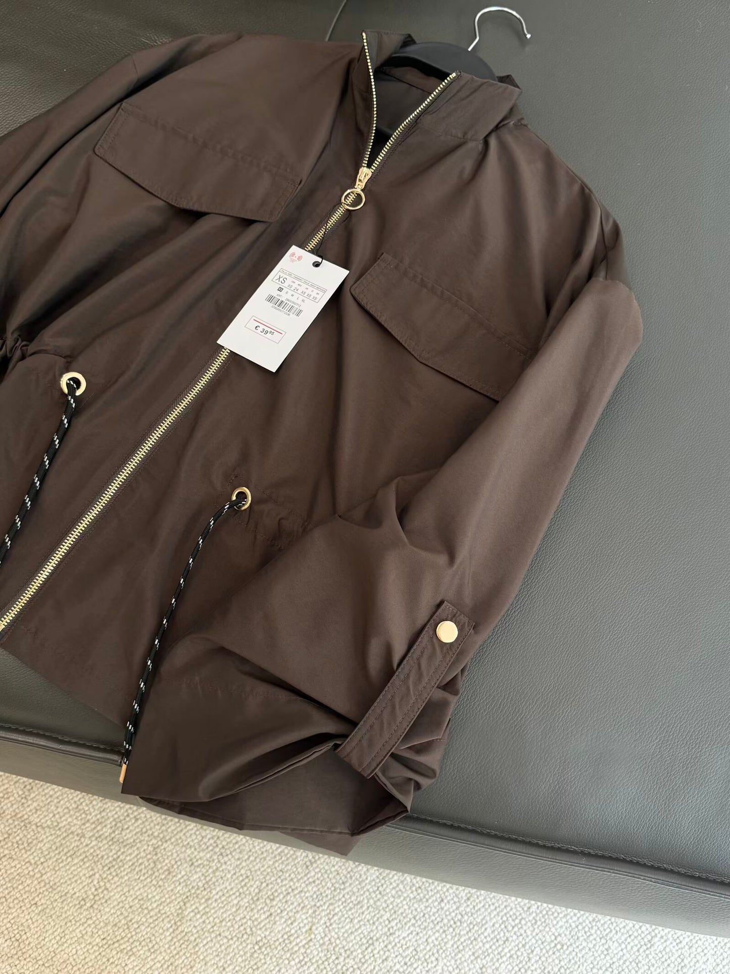 Women's new fashion loose stand collar lace up Coat