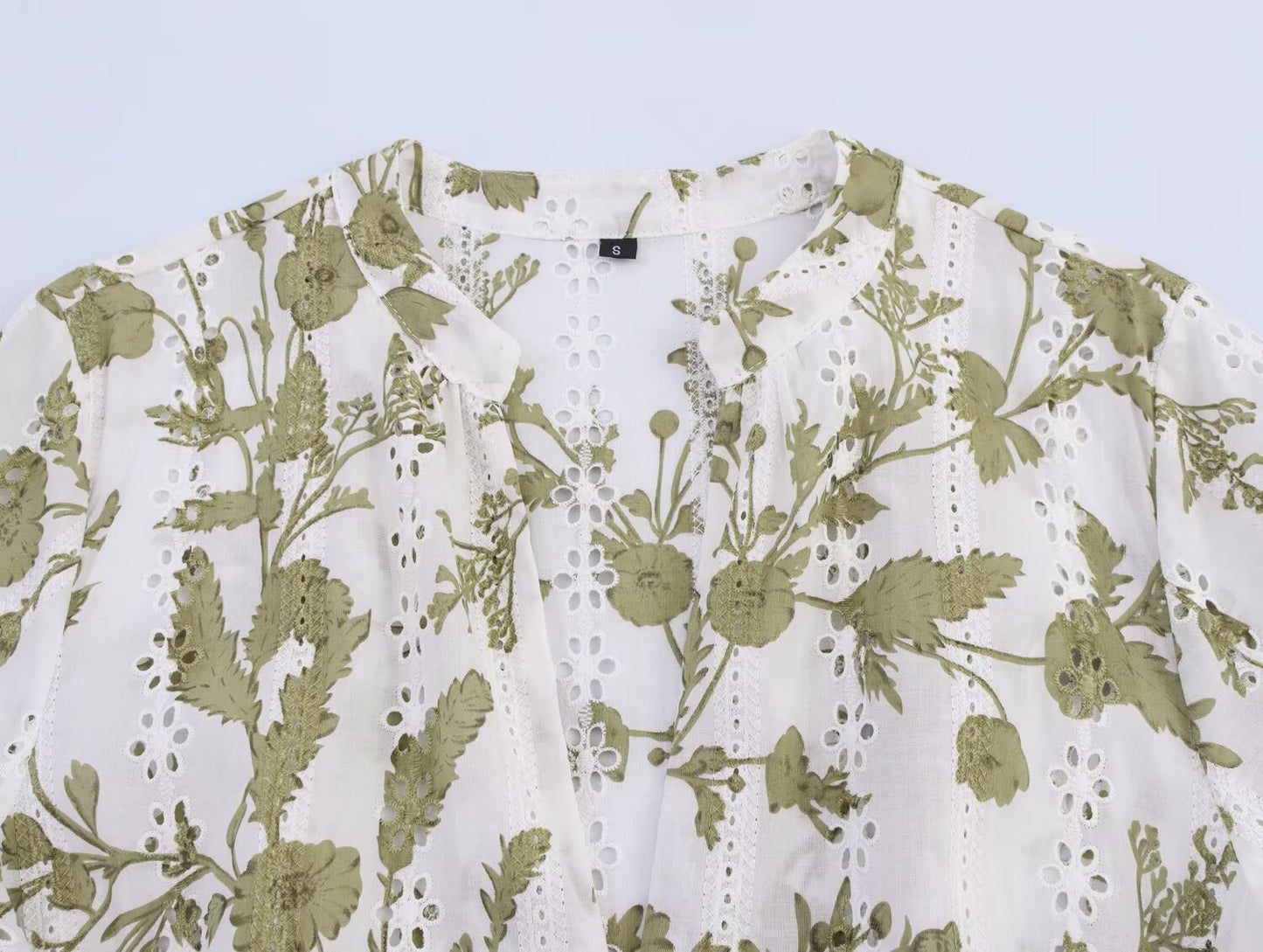 Women's New Fashion With Belt Hollow Embroidery Printed Mini Dress