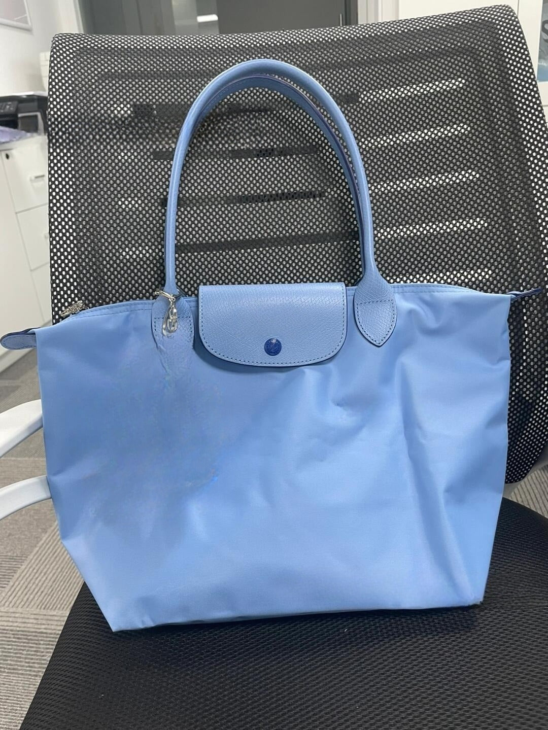 Women's New Joker Nylon Jiaozi Handbag Embroidered Large Tote Waterproof Folding Shoulder Bag.