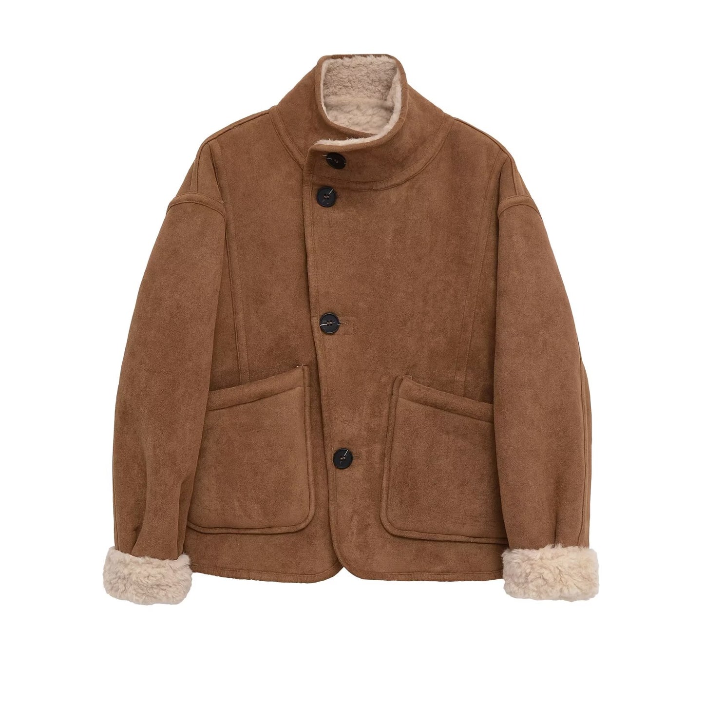 Women's double-sided wear warm fleece jacket Coat