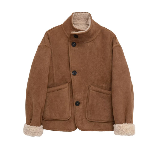 Women's double-sided wear warm fleece jacket Coat