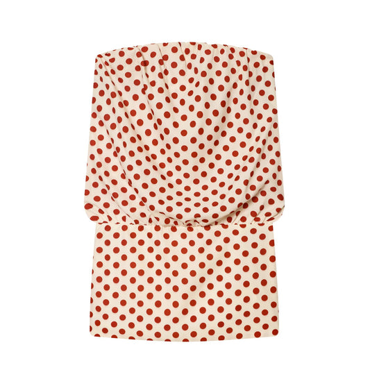 Women's polka dot strapless dress
