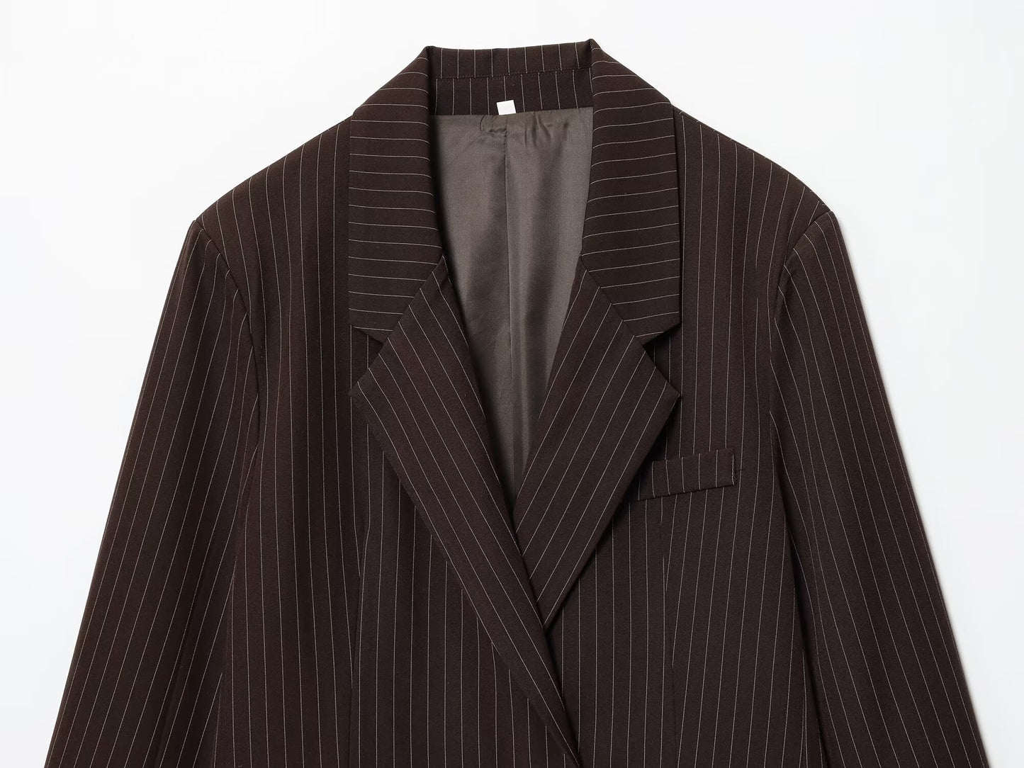 Women's new fashion loose double breasted thin striped suit jacket