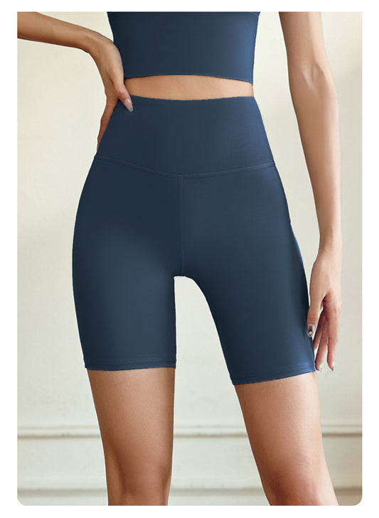 LU Women's New Fashion Joker Sports Fitness Shorts Peach Hip Cropped Pants Women Hip High Waist Elastic Tights Yoga.