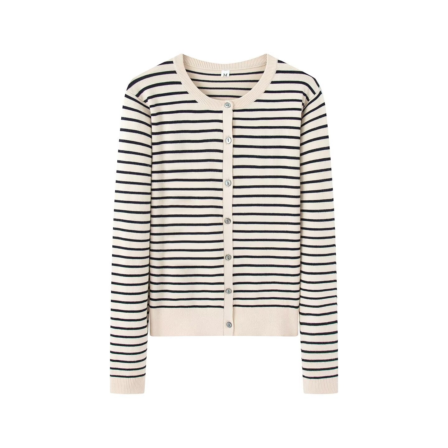 suit Women's 2 pieces O Neck striped knitted Coat+T-shirt