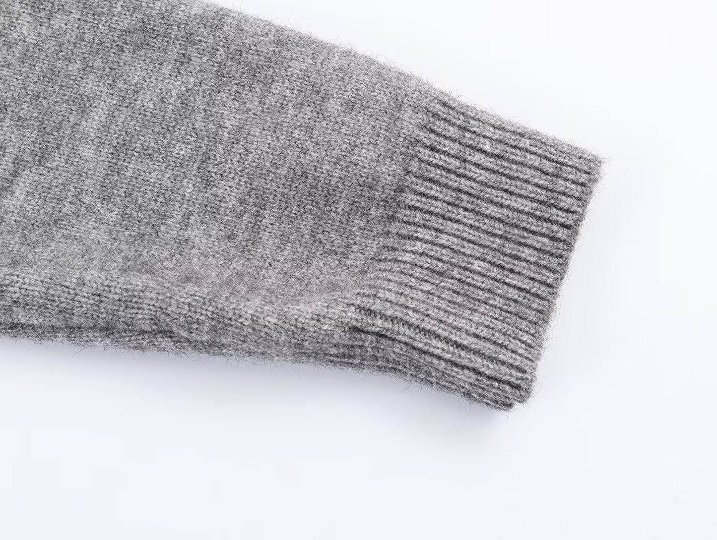 Women's soft textured round neck knitted Coat