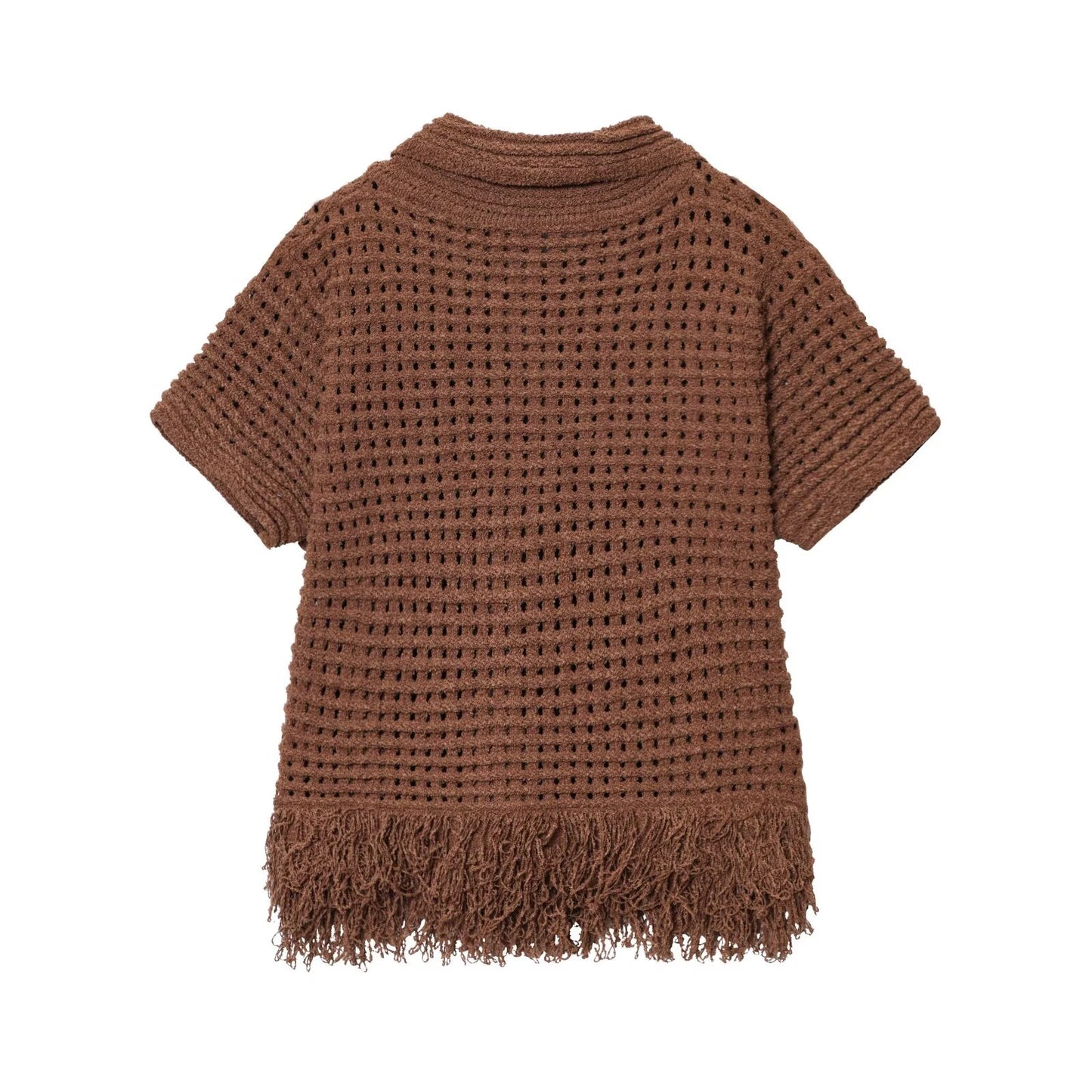 suit Women's 2 pieces tassel decorated Plaid knit Coat+Skirts