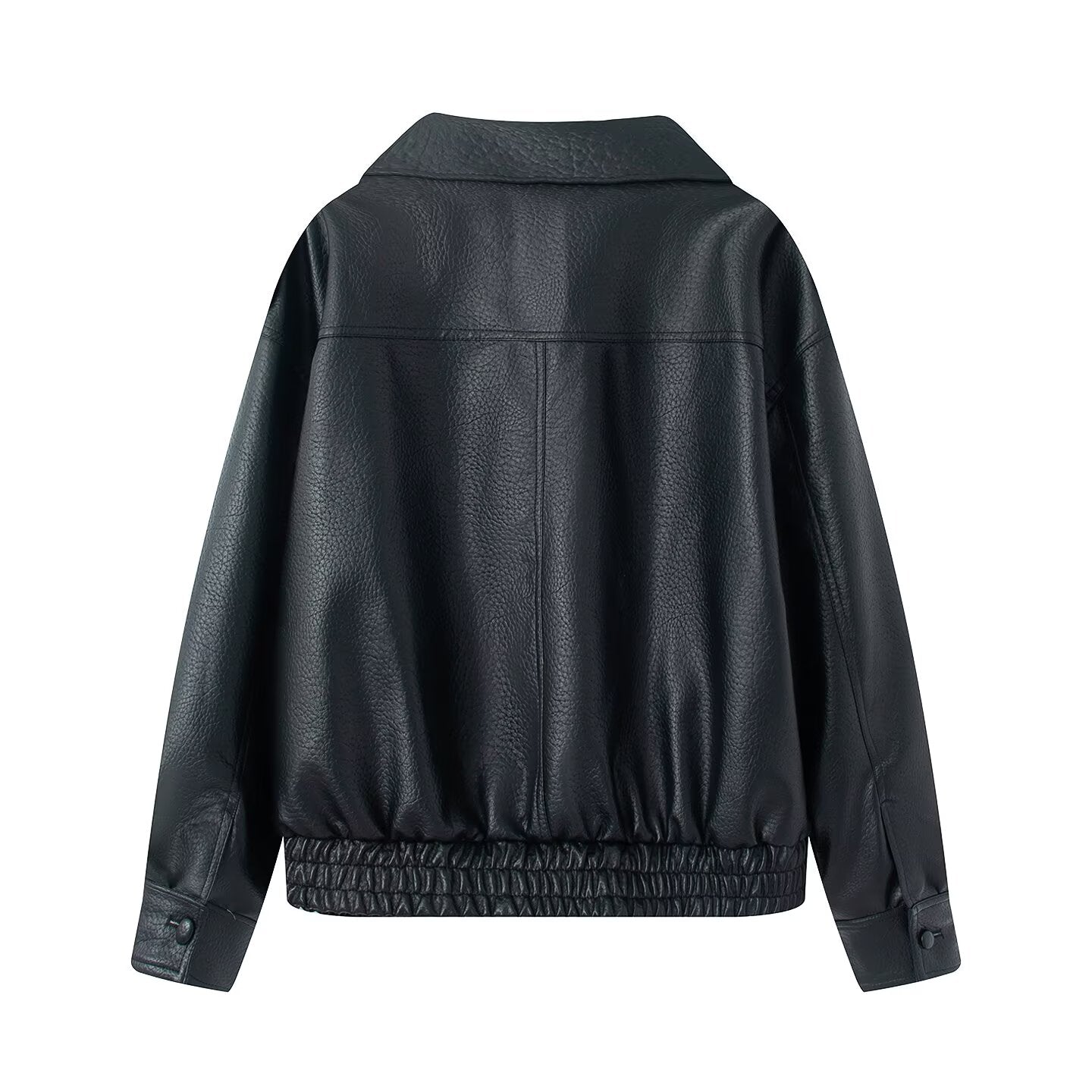 Women's loose versatile Faux Leather jacket Coat