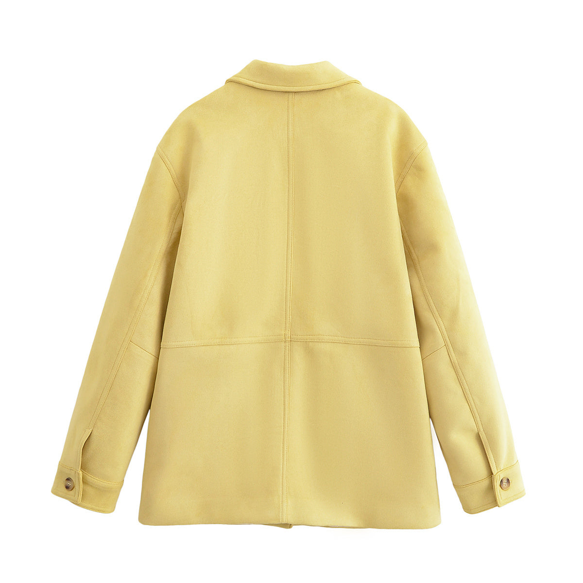 Women's new fashion loose single breasted long sleeved suede jacket