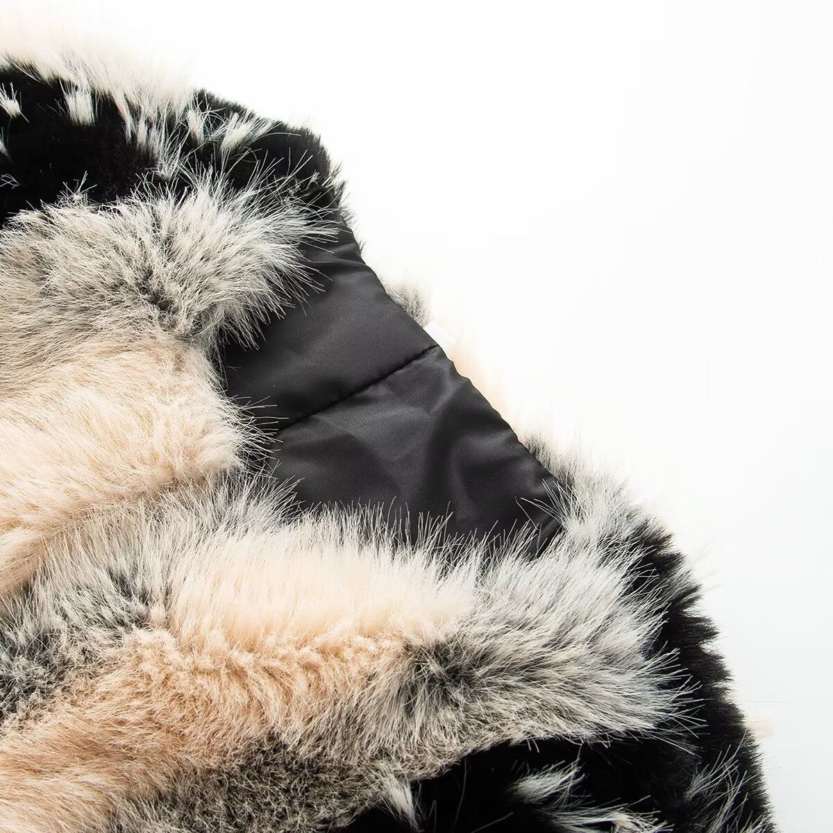 Women's winter faux fur effect round neck Coat