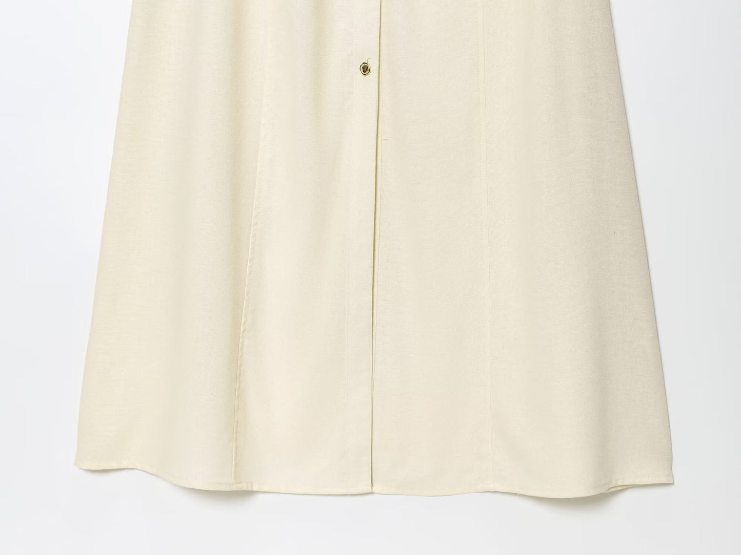 Women's New Fashion Sleeveless Single breasted Linen Blended Midi Dress