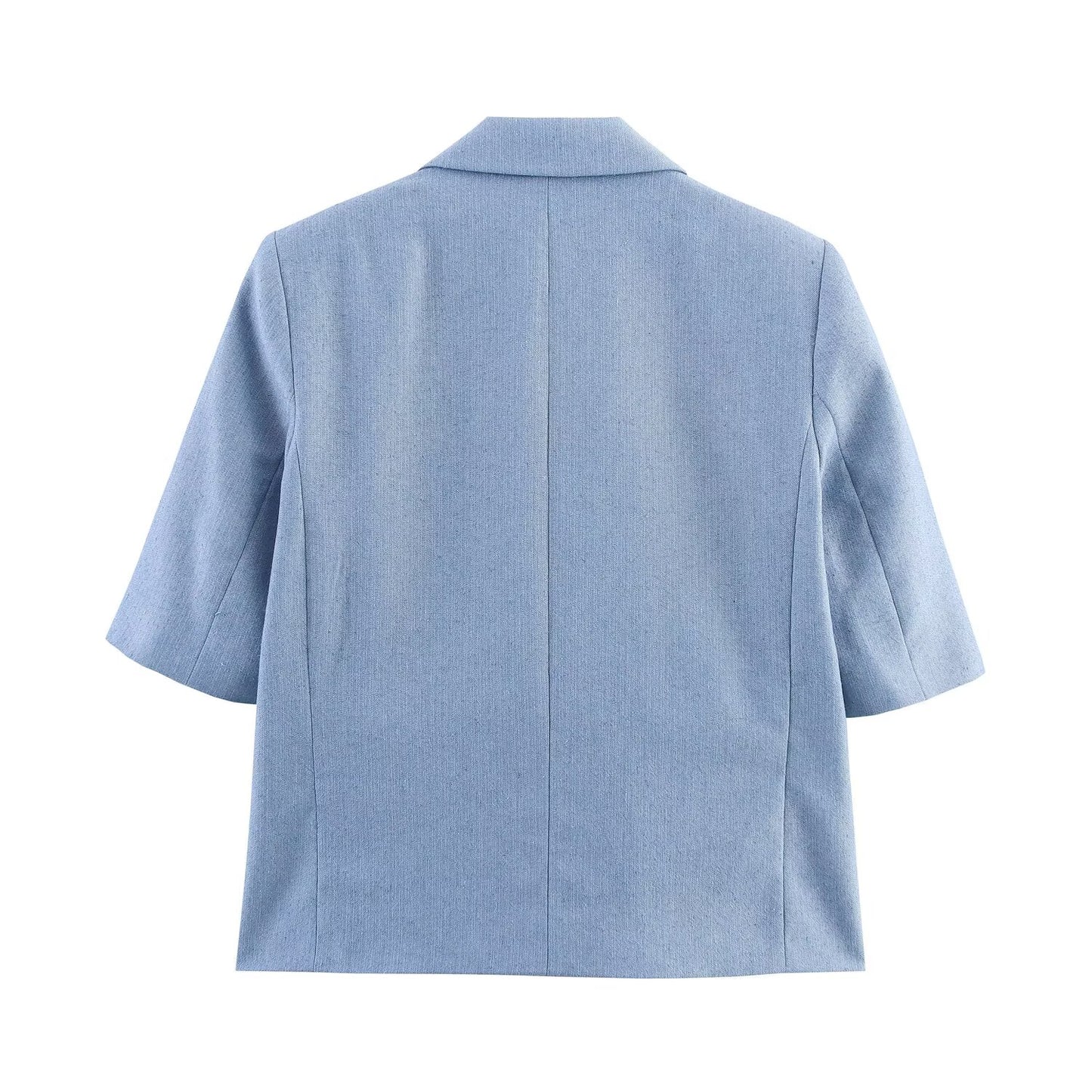 Women's 2025 new fashion short sleeved Button-up suit jacket+Pants suit