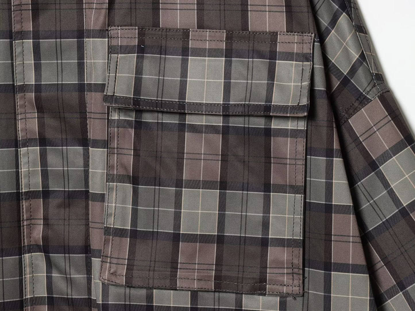 Women's loose standing collar plaid Windbreaker coat