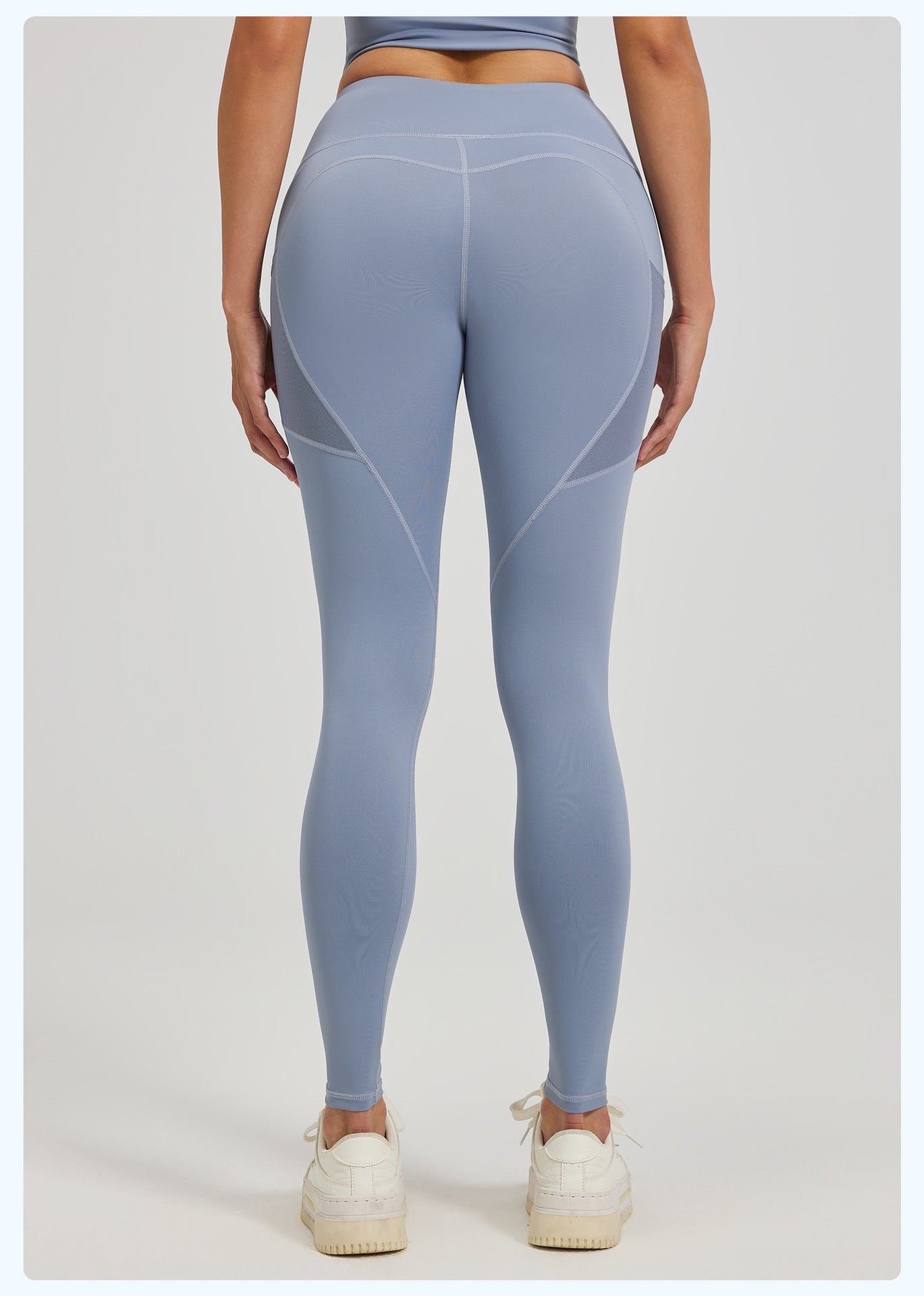 LU women's new elastic high waist mesh side pocket sports fitness pants