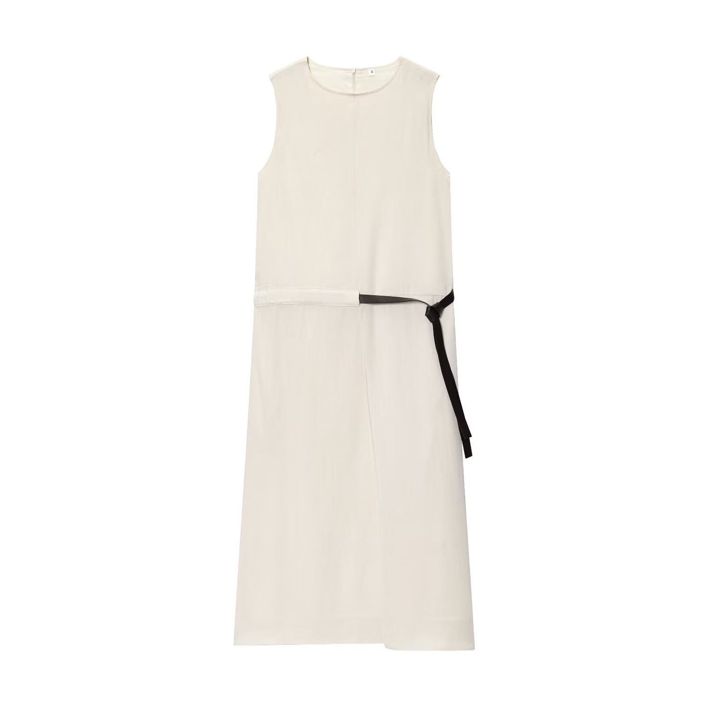 Women's New Fashion With Belt Comfortable Sleeveless Midi Dress
