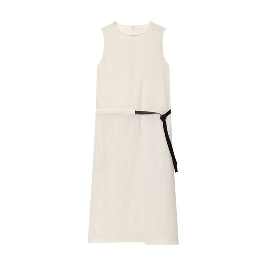 Women's New Fashion With Belt Comfortable Sleeveless Midi Dress