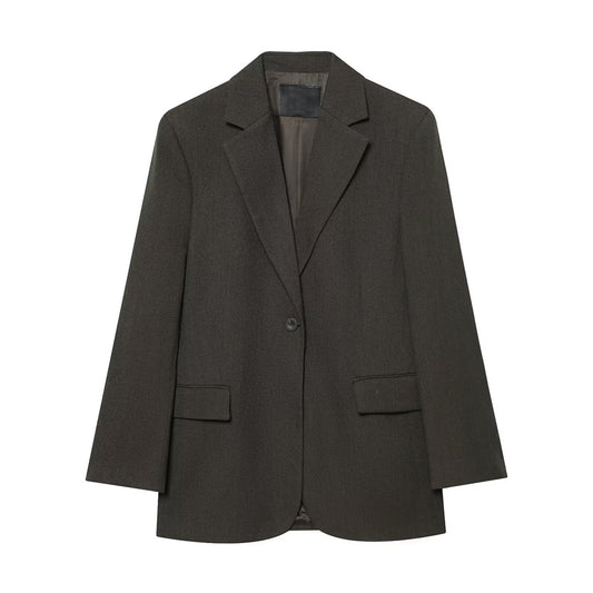 Women's new fashion loose single breasted blended suit jacket
